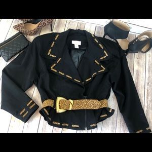 Leopard Cache’ Cropped Vintage Jacket